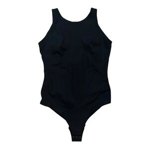 Pinsy Shapewear Bodysuit High Neck Black Sleeveless Tank Cheeky Size Extra Large